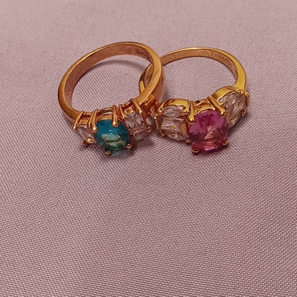 Vintage Edco Sparkly Bling Rings Size 7 - Picture 5 of 5
